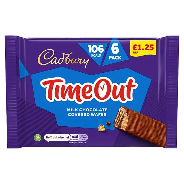 Cadbury Timeout Pm1.25 6PK 121G