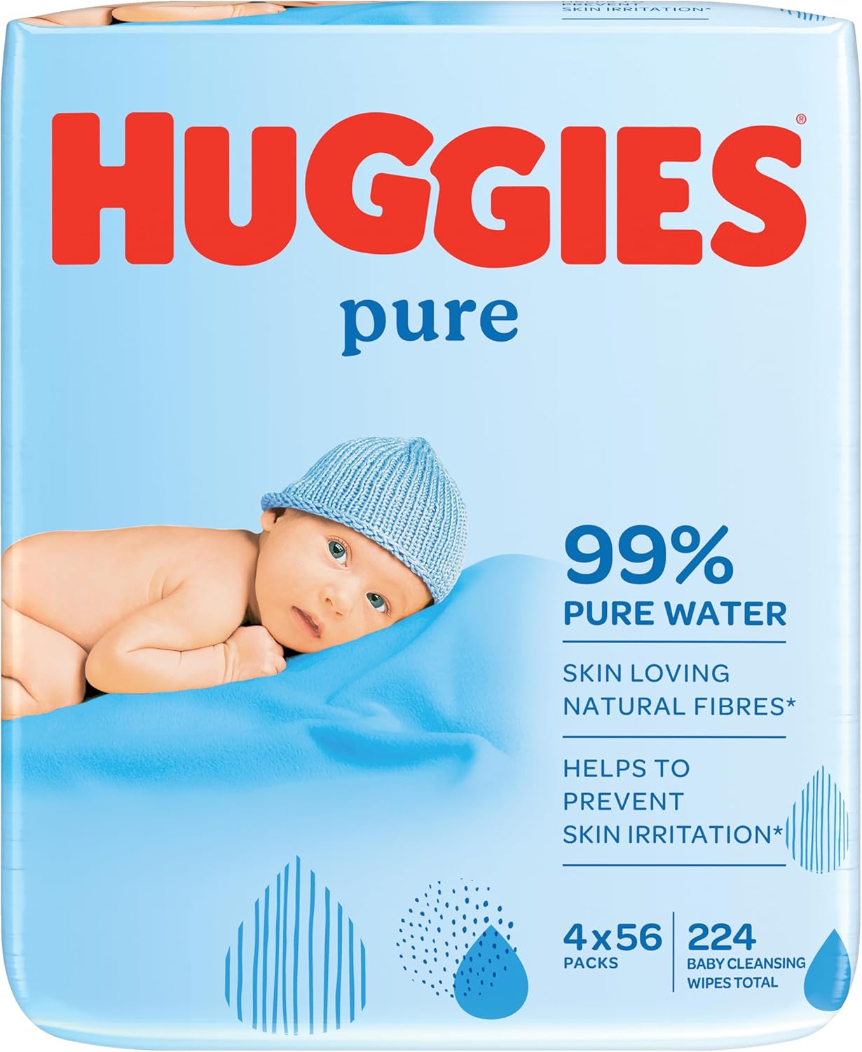 Huggies Pure Wipes 4 Pack