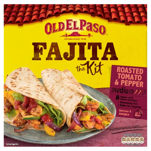 Old El Paso Tomato & Pepper Fajita Kit 500G