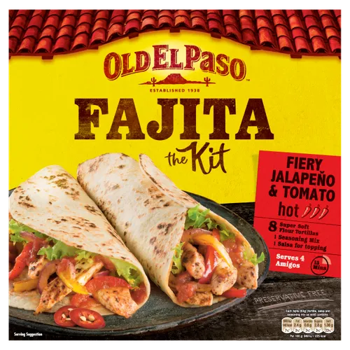 Old El Paso Hot Fiery Fajita Kit 355G