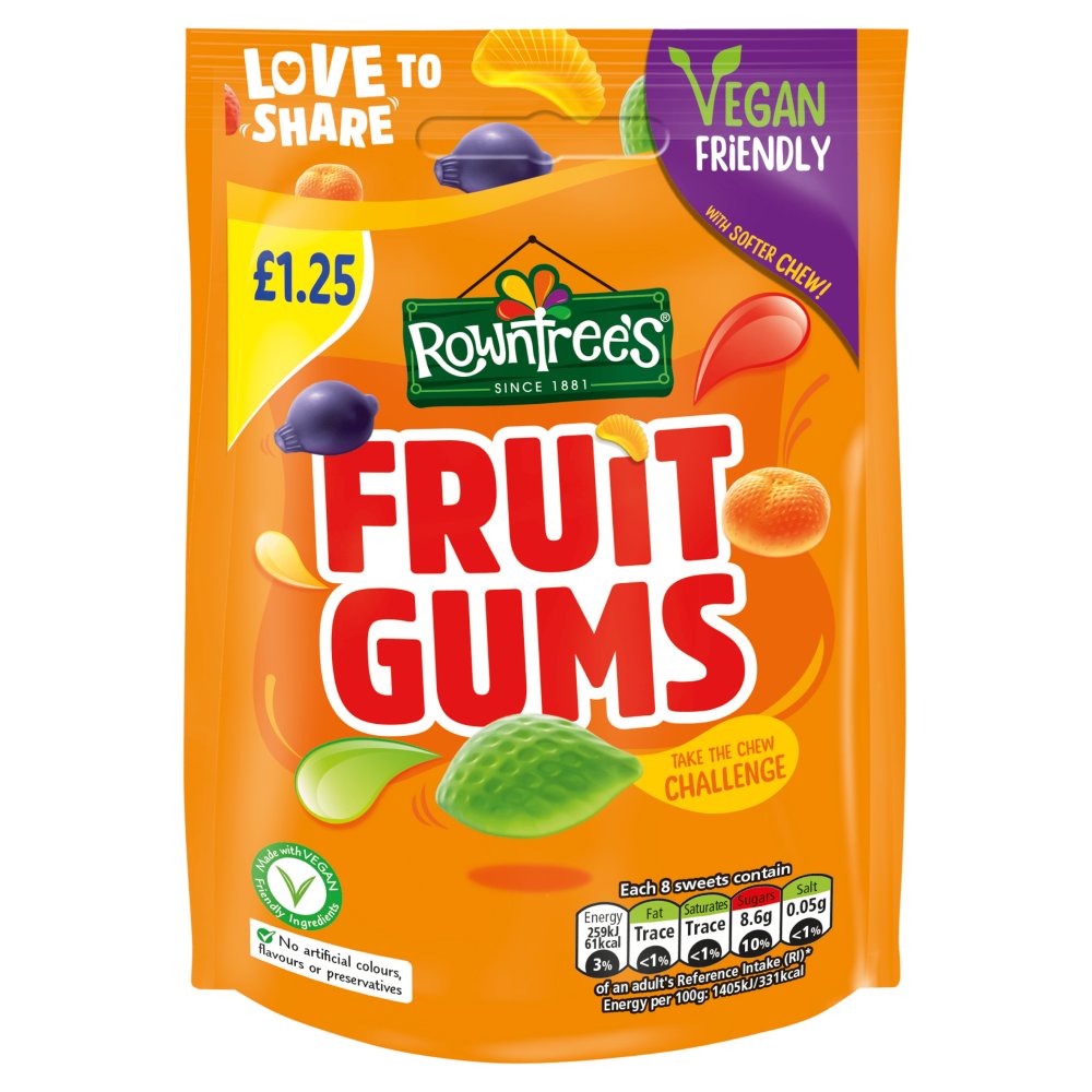 Rowntree Fruit Gum Vegan Pouch Pm1.25