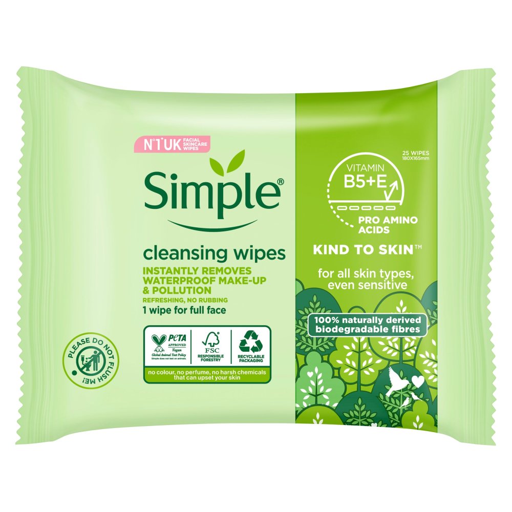 Simple Cleansing Biodegradable Wipes