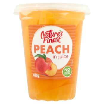 Natures Finest Peach Slices In Juice Tub