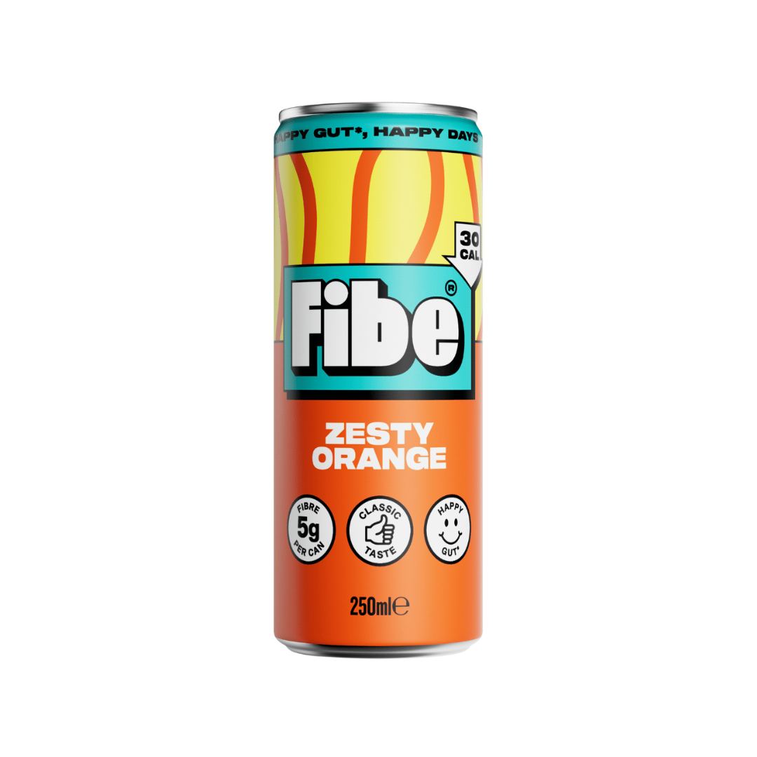 Fibe prebiotic soda zesty orange 12 x 250ml hooge brands