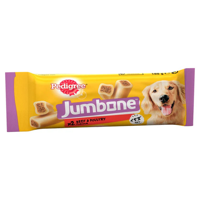 Pedigree Jumbone Medium Dog Treats With Beef 2 Chews 180G