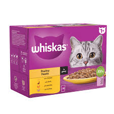 Whiskas 1+ Cat Pouch Poultry Gravy 12PK