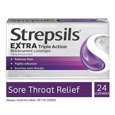 Strepsil Gsl Extra Triple Action Blackcurrant Clipstrip