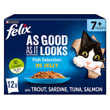 Felix As Good As It Looks Senior Fish Selection In Jelly Cat Food 12X100G